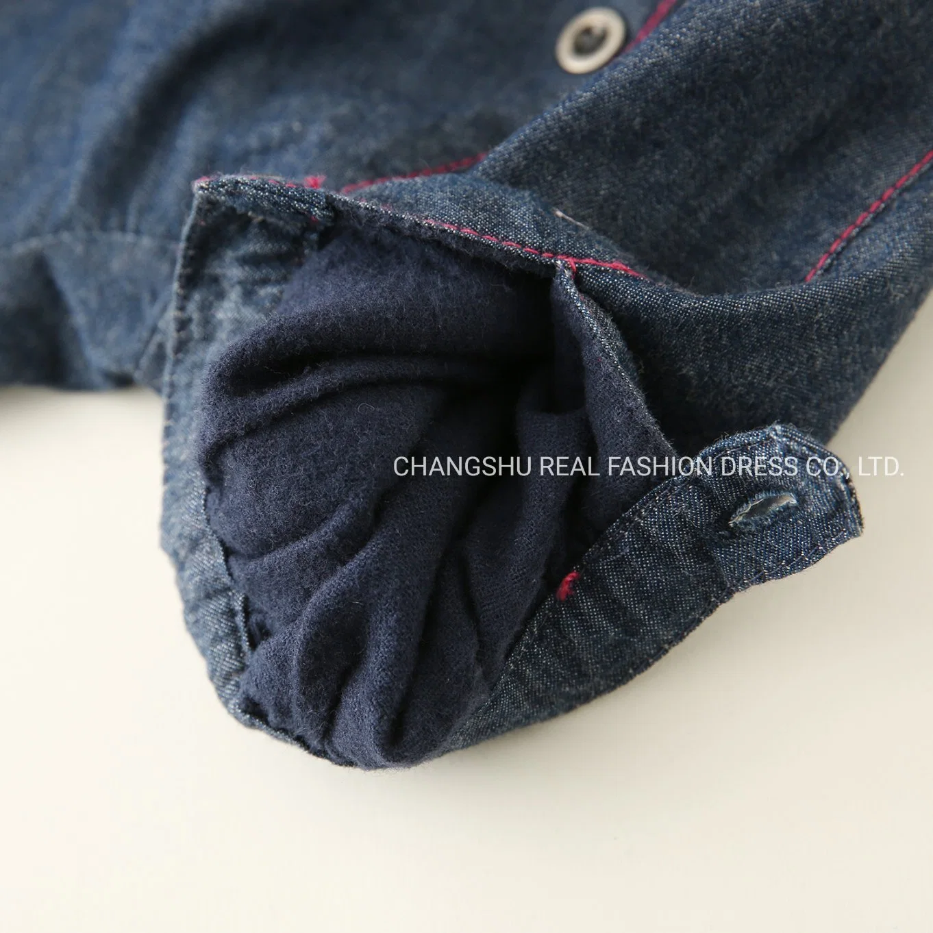 Newborn Baby Wear Infant Children Woven Denim Pant Clothing with Hem