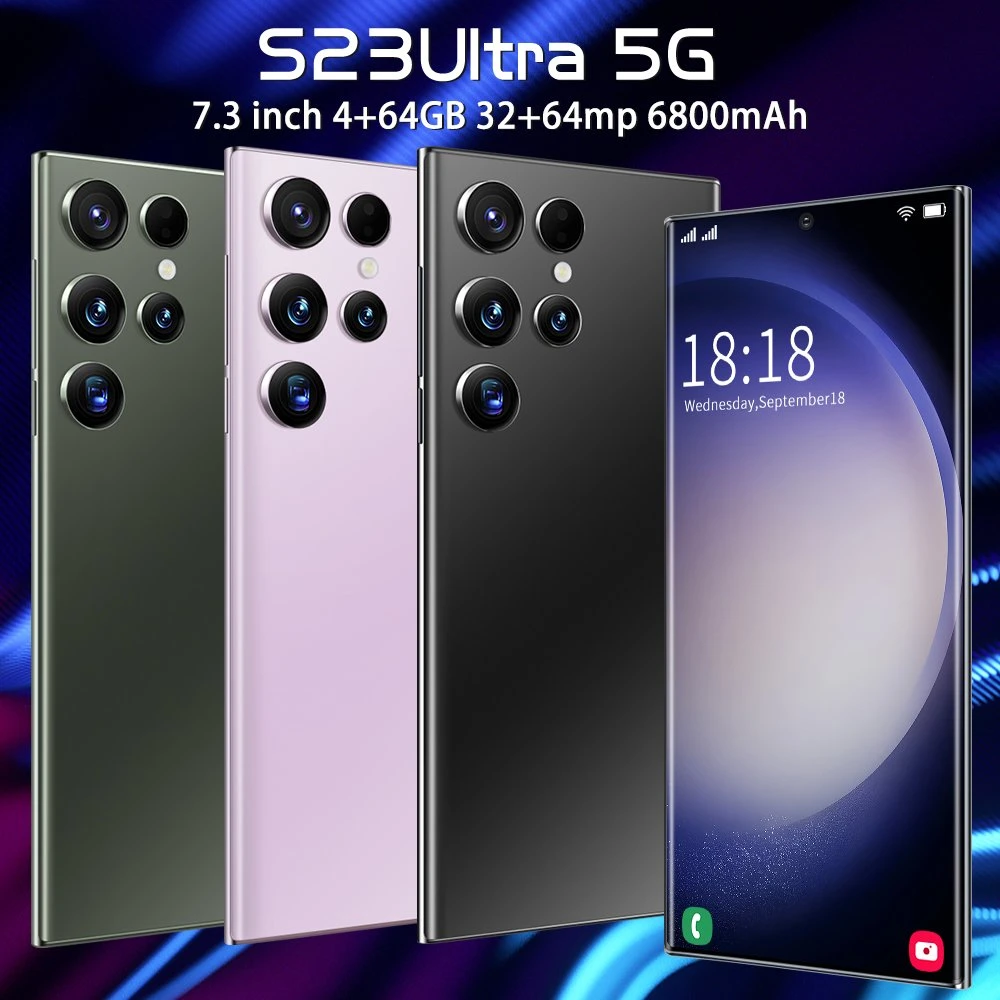 جاهز للاستخدام في سوق الأسهم 8 Core S23 Ultra 3+64GB بطاقة SIM مزدوجة هاتف ذكي جديد