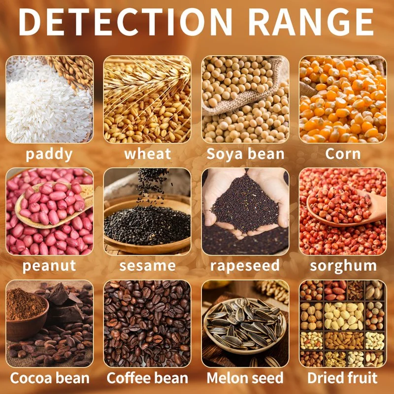 Garantia de 12 meses 8% - 35% tipo de menu grãos de café em cacau em grão Humidade do equipamento indicador do teor de água Sensor de temperatura de humidade do grão