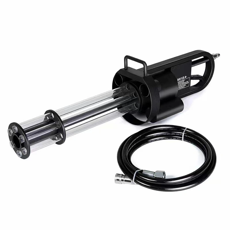 Special Effect 4X3w LED RGB Gatling Manual Handheld DJ CO2 Air Column Gun with 3m Hose