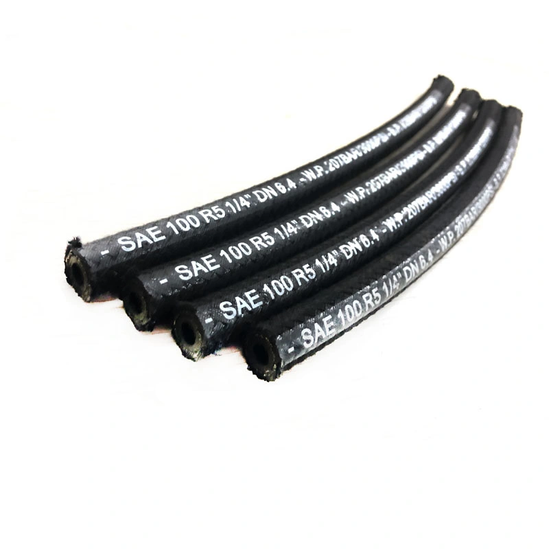 Oil Resistant Nylon Cotton Braid Rubber Hydraulic Hose SAE100 R5 Pipe