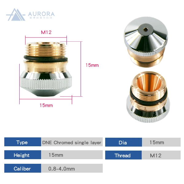 Boquillas de corte DNE calibre cromado de capa simple y doble 0,8mm-4,0mm