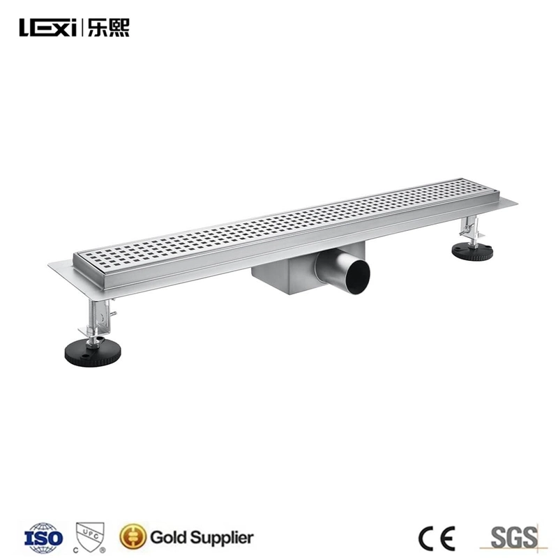 Odor-Resistant Floor Drain Watermark Tile Insert Floor Cover 60 /80 /100 /120cm Rectangle SS304 Stainless Steel Long Floor Drain