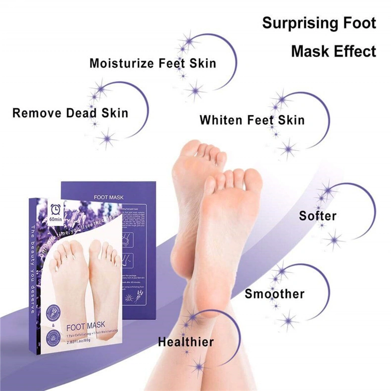 Beauty Cosmetics Skin Care Moisturizing Exfoliating Peeling Socks Lavender Foot Mask