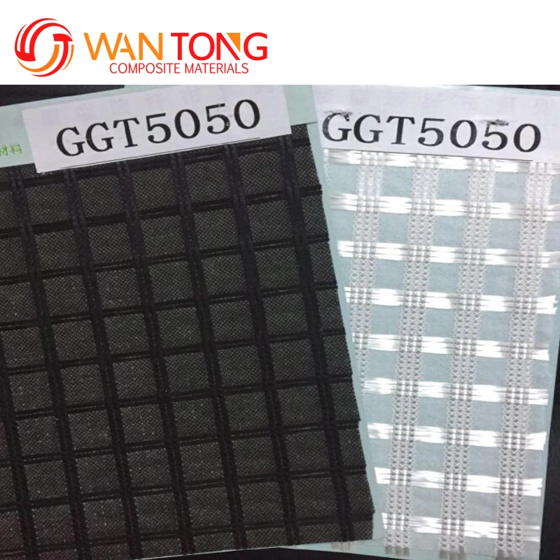 50/50kn Fiberglass Geogrid Composite Non Woven Geotextile Asphalt Reinforcement Geogrid