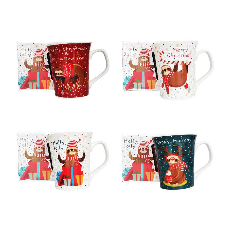 Wholesale/Supplier China Bone Ceramic Christmas Themed Set of 4 Coffee Cup Mug