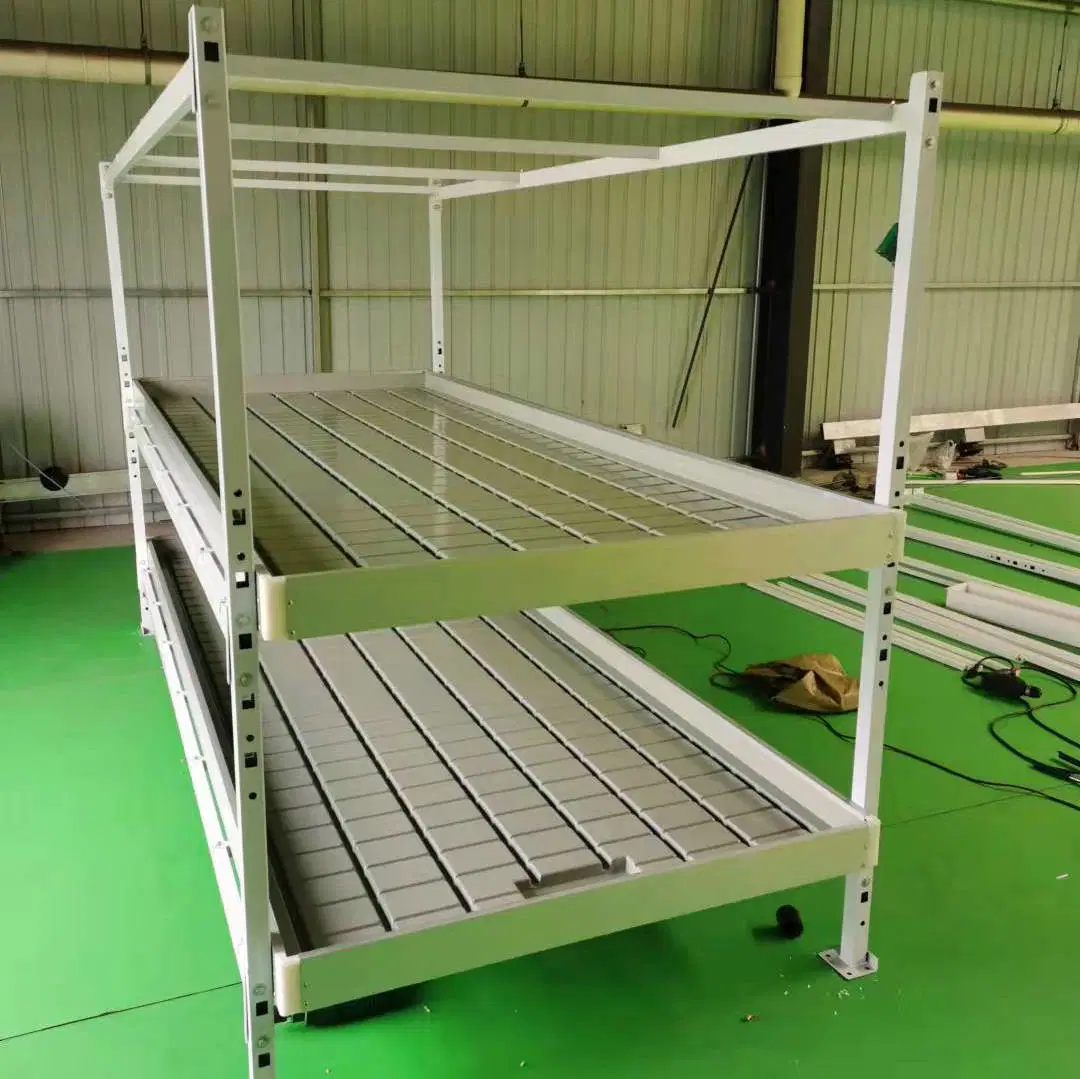 Zwei Tier Vertikal Landwirtschaft Mobile Vertikal Grow Rack-Systeme