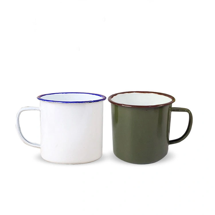 Mug à boisson en émail plein format coloré pour cadeau promotionnel