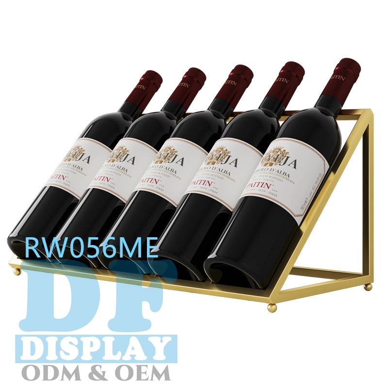Wine Rack Metal Gold Wine Bottle Holder Countertop Wine Stand Display Wine Holder for Retail Store