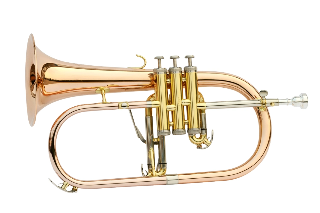 Very Good Copper/Rose Brass Flugel Horn Gold Lacquer Manufacturer