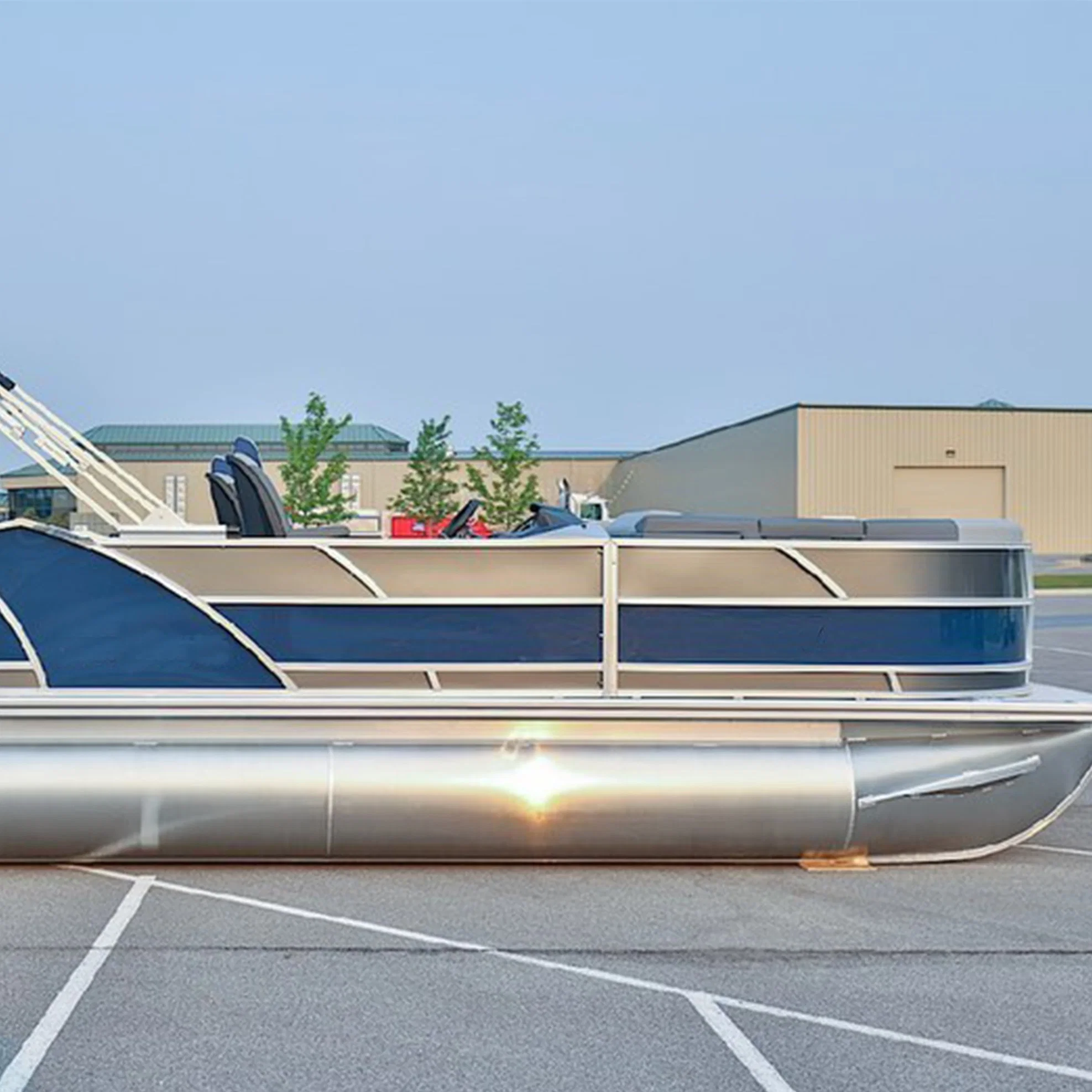 Mmelancho 26ft de aluminio de lujo Pontoon Boat con Ocean-Grade sofá de cuero para la venta