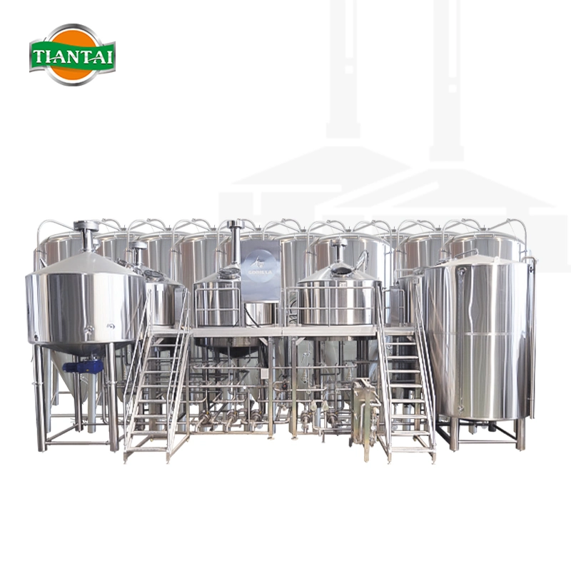 Tiantai Equipo de cerveza artesanal de alta calidad 8bbl 10bbl 15bbl 20bbl Para la producción de la planta de cerveza de Microwery 4 recipientes Brewhouse con Glycol Fermentador de refrigeración