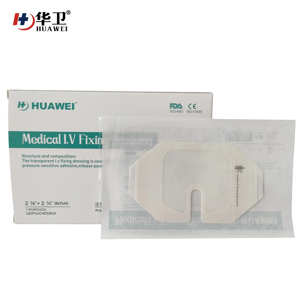 Chinese Manufacturer I. V. Cannula Fixing Dressing Transparent Film Dressing 2 3/8 X2 3/4 in Breathable Sterile for Wound Care 100PC/Pack