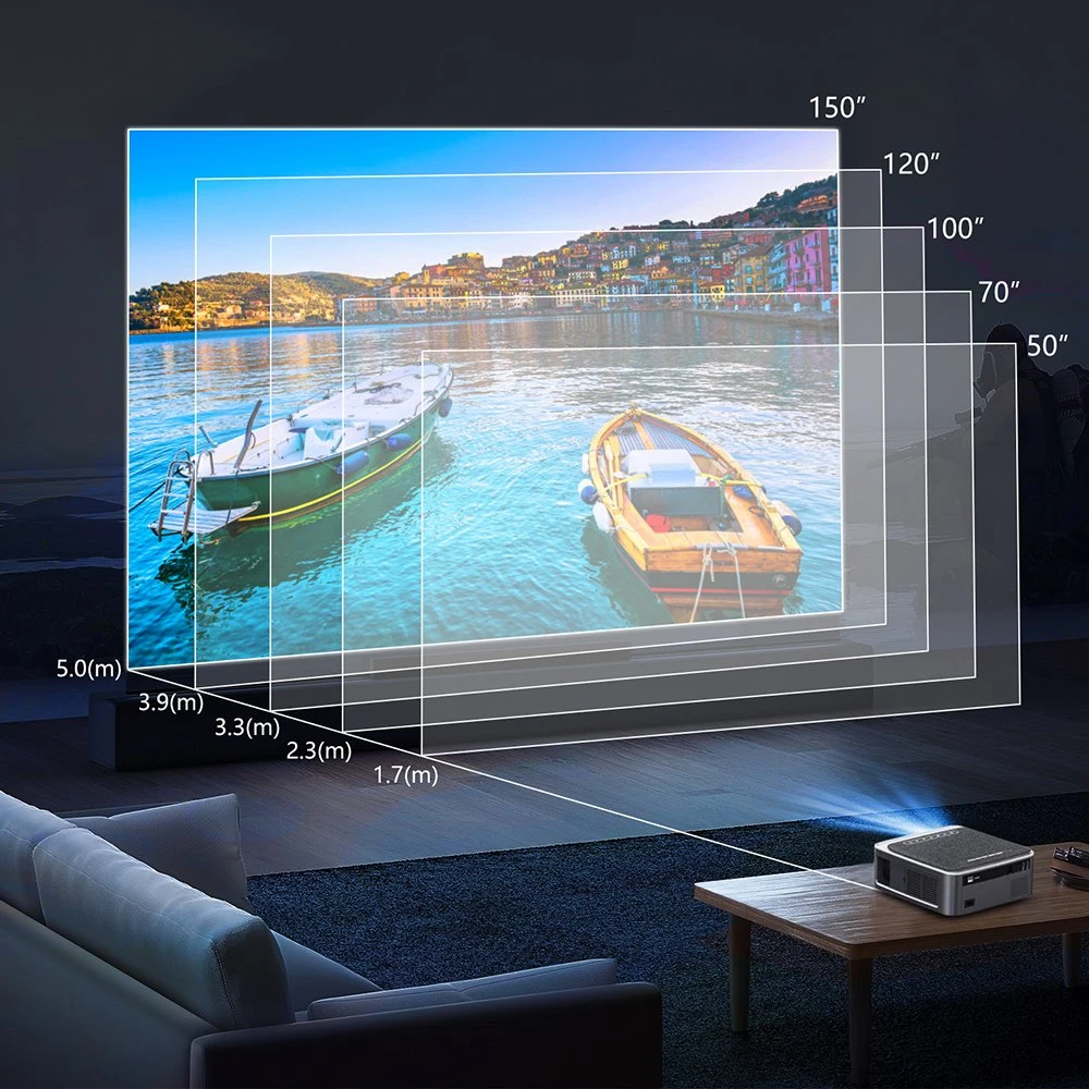 Commerce de gros 1080P Full HD native de 6000 Lumens Projecteur LED Home cinéma film Android 9.0 Proyector vidéo USB Smart Android projecteur 4K WiFi Prise en charge