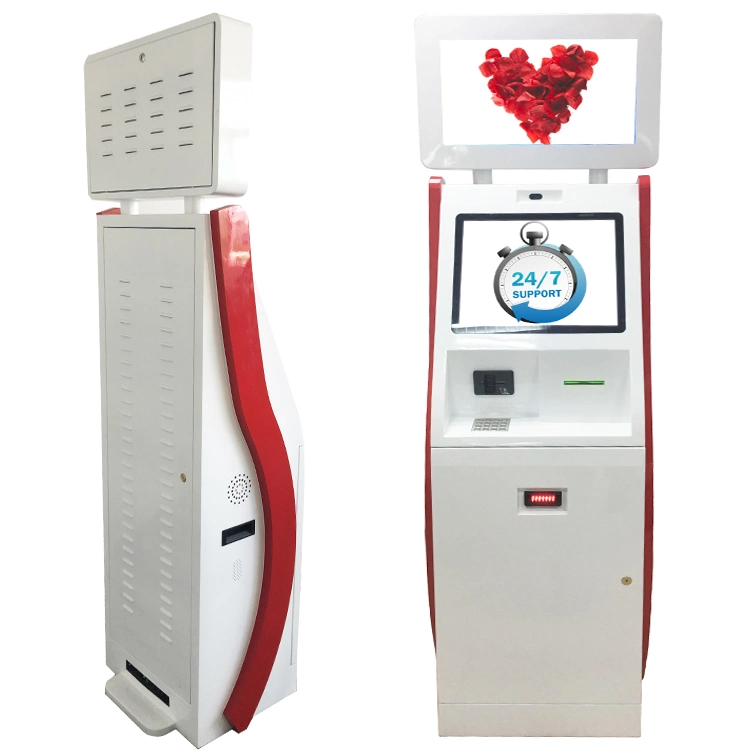 Free Standing Self Service Dual Touch Screen Payment Kiosk with Printer Thermal