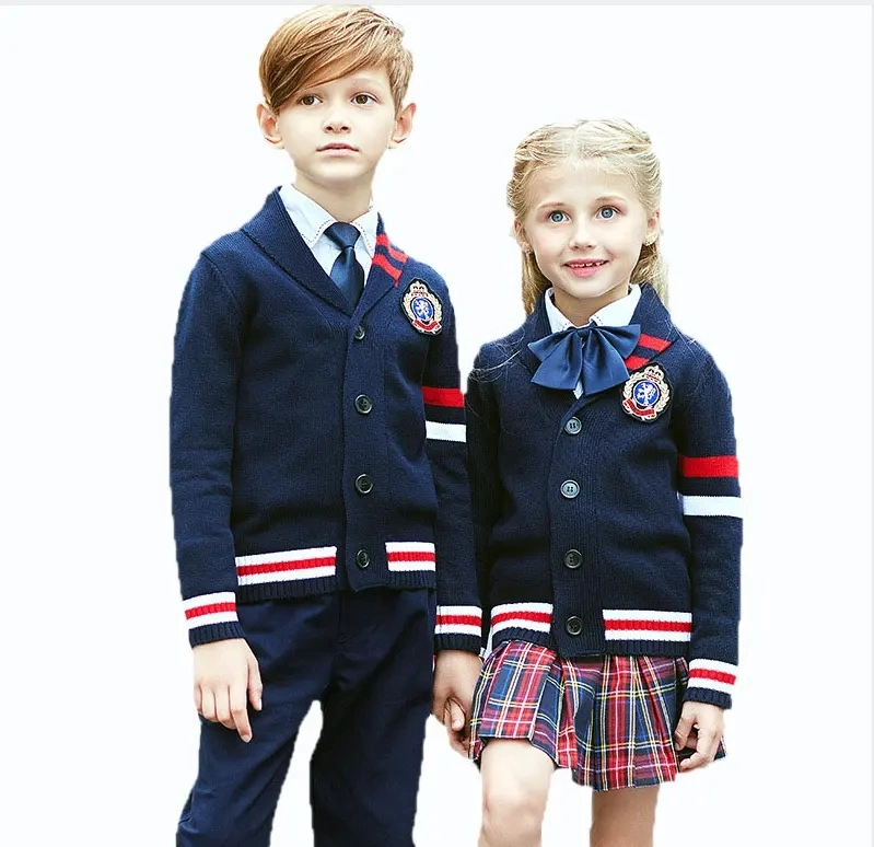 Factory Hot Selling School Students Knitting British Style School Uniform