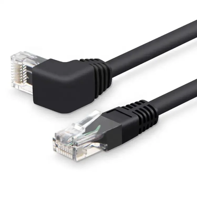 Network Ethernet Patch Cable RJ45 Plug Right Angle 90 Degree CAT6 Cat5e UTP Patch Cable