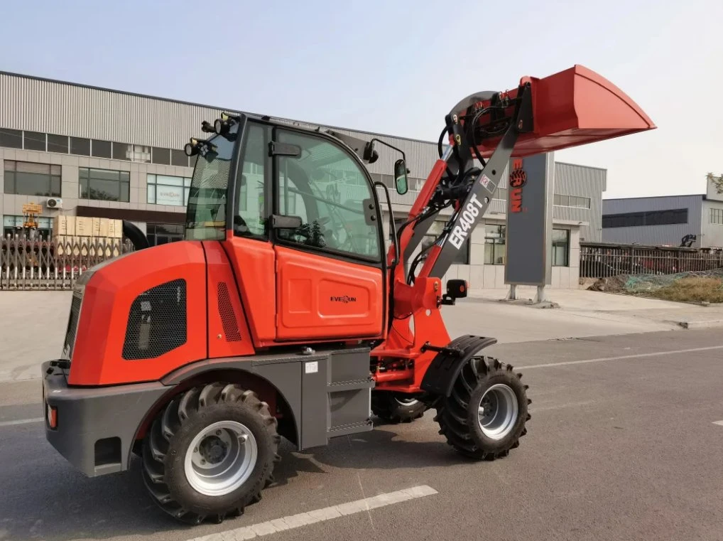 Everun high quality Er408t 800kg CE Approved S355 steel material compact hydraulic articulated Mini Wheel Loader