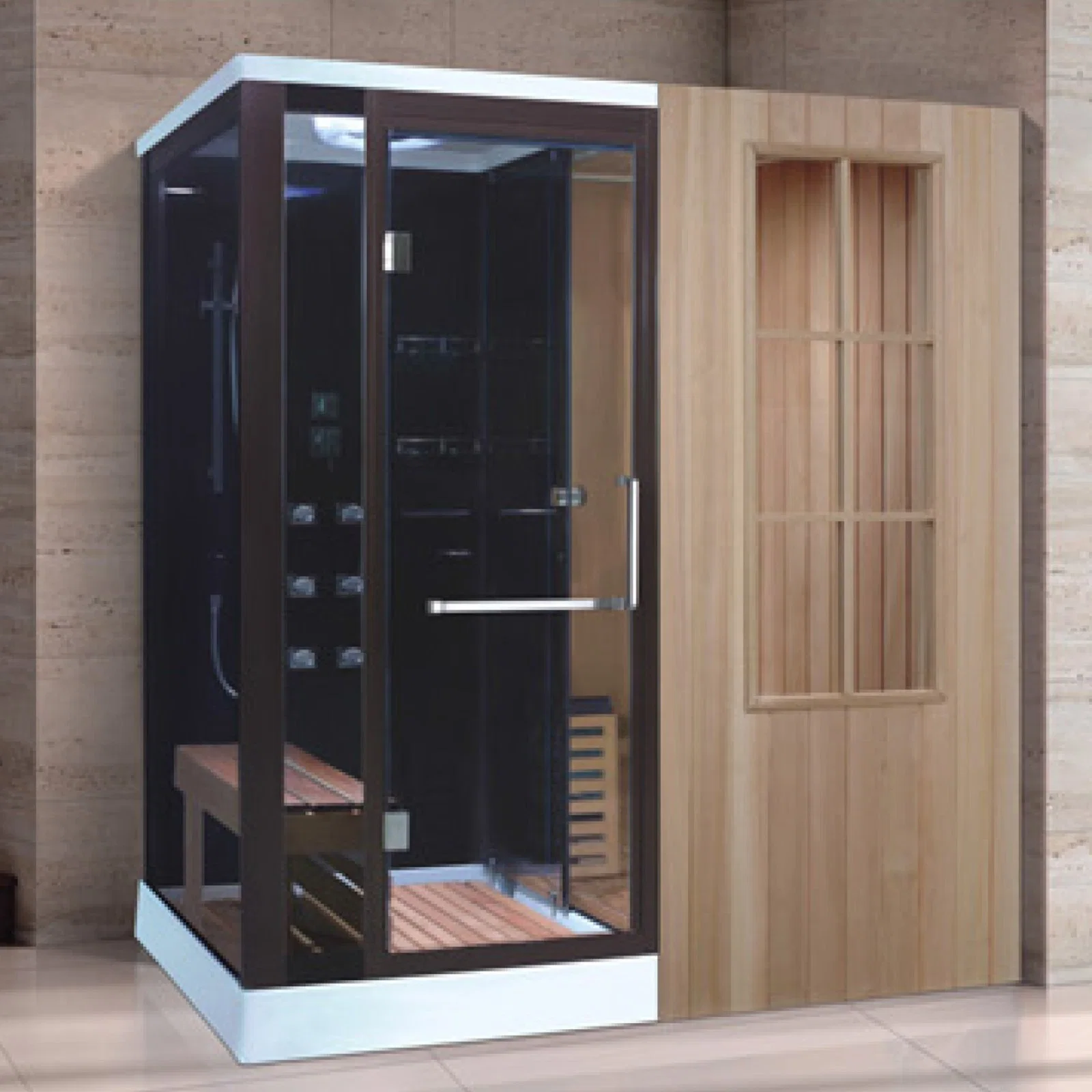 Fashion Foshan Diamond SPA Shower Cabin Dual Cheap Sauna and Steam Combined Room