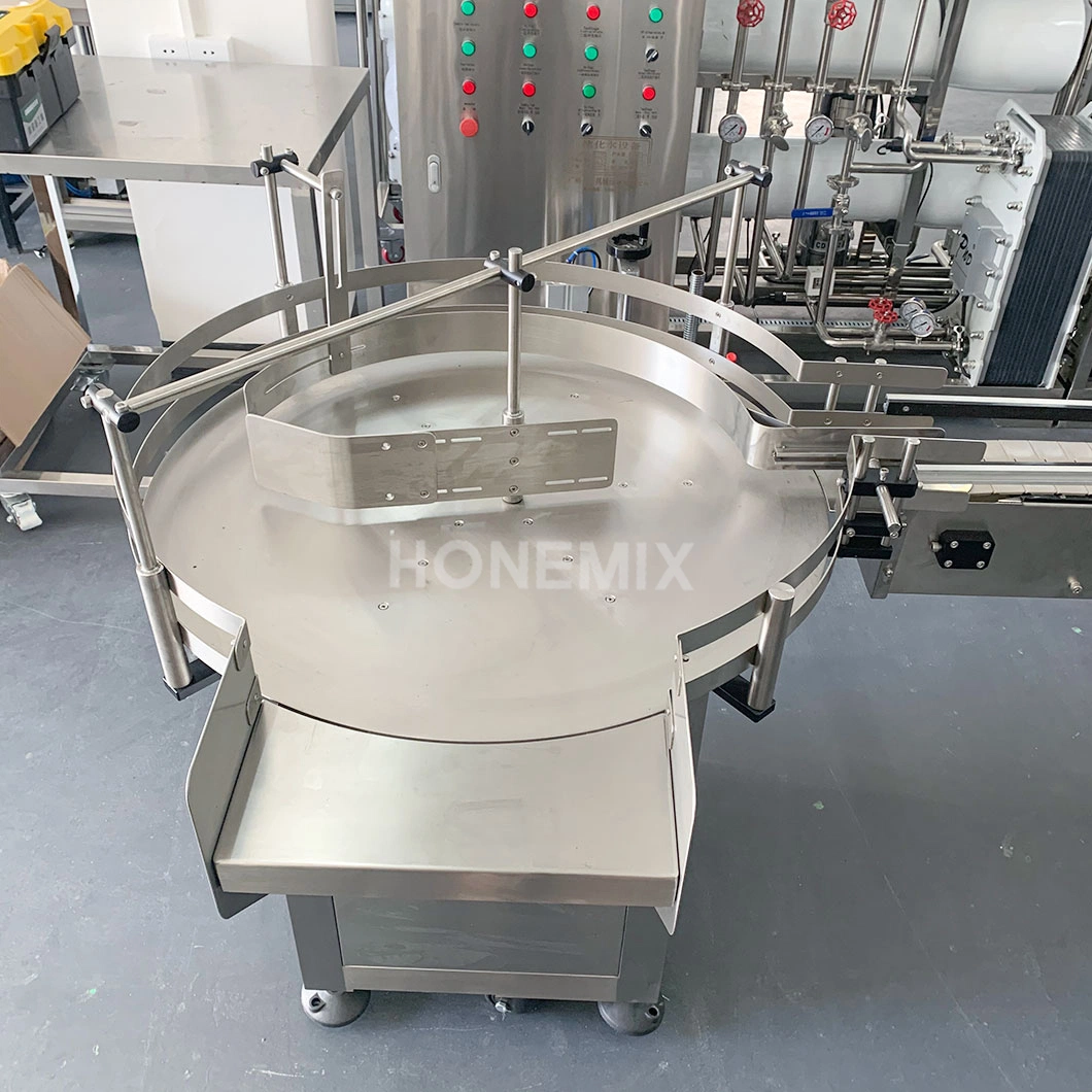 Hone 6 Nozzles Fully Automatic Piston Filling Line/ Cosmetic Foam Facial Soap Bottle Filling Capping Labeling Machine with Turntable