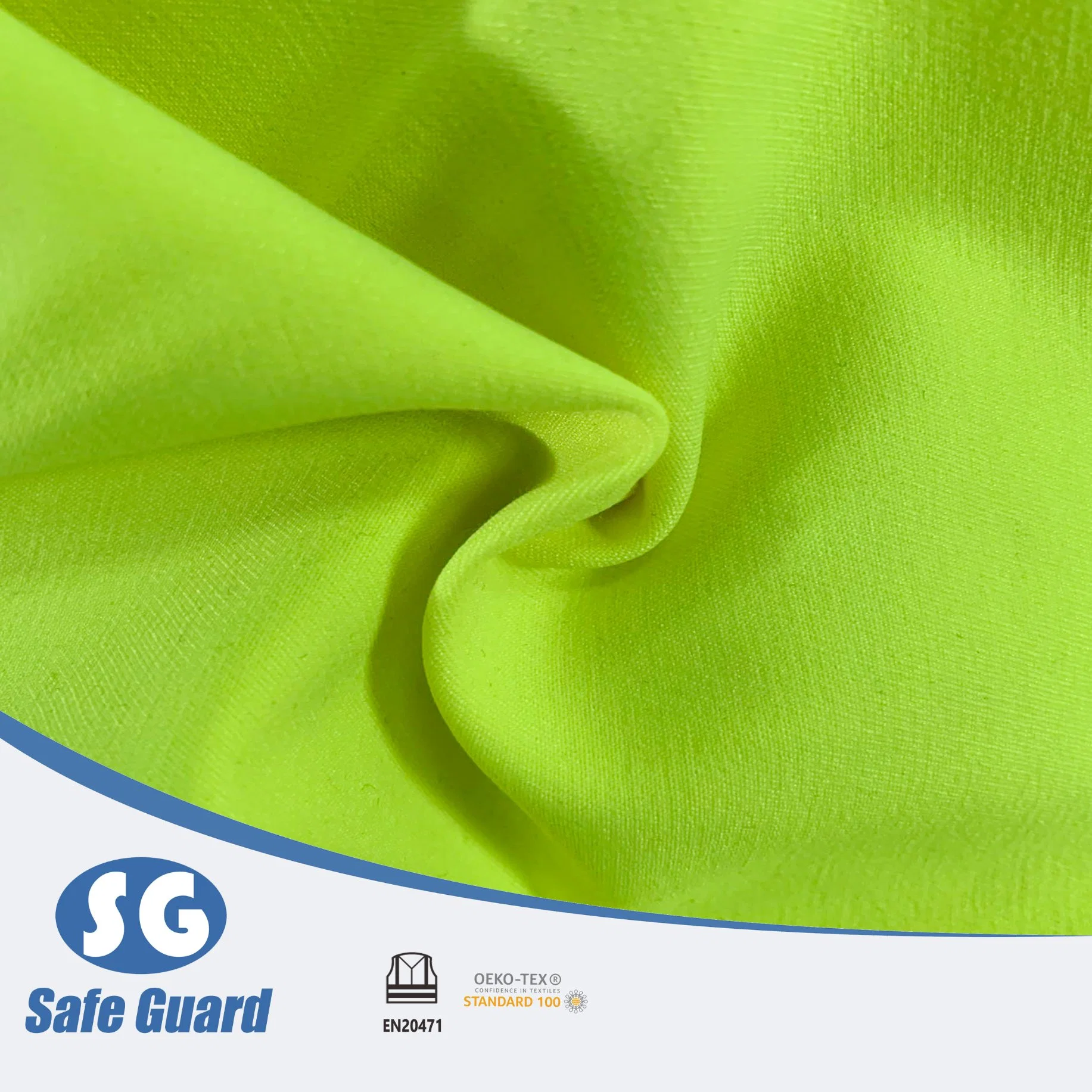 310GSM En 20471 Polyester Cotton Dyed Fluorescent Spandex Fabric for Heavy Duty Pants