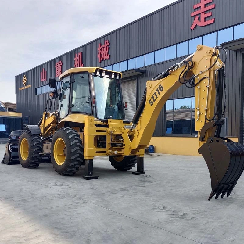 6ton 7ton 8ton 9ton Front End Loader Backhoe Loader Excavator Product with 4X4 Four-Wheel Steering System and Crab Walking and Rear Axles