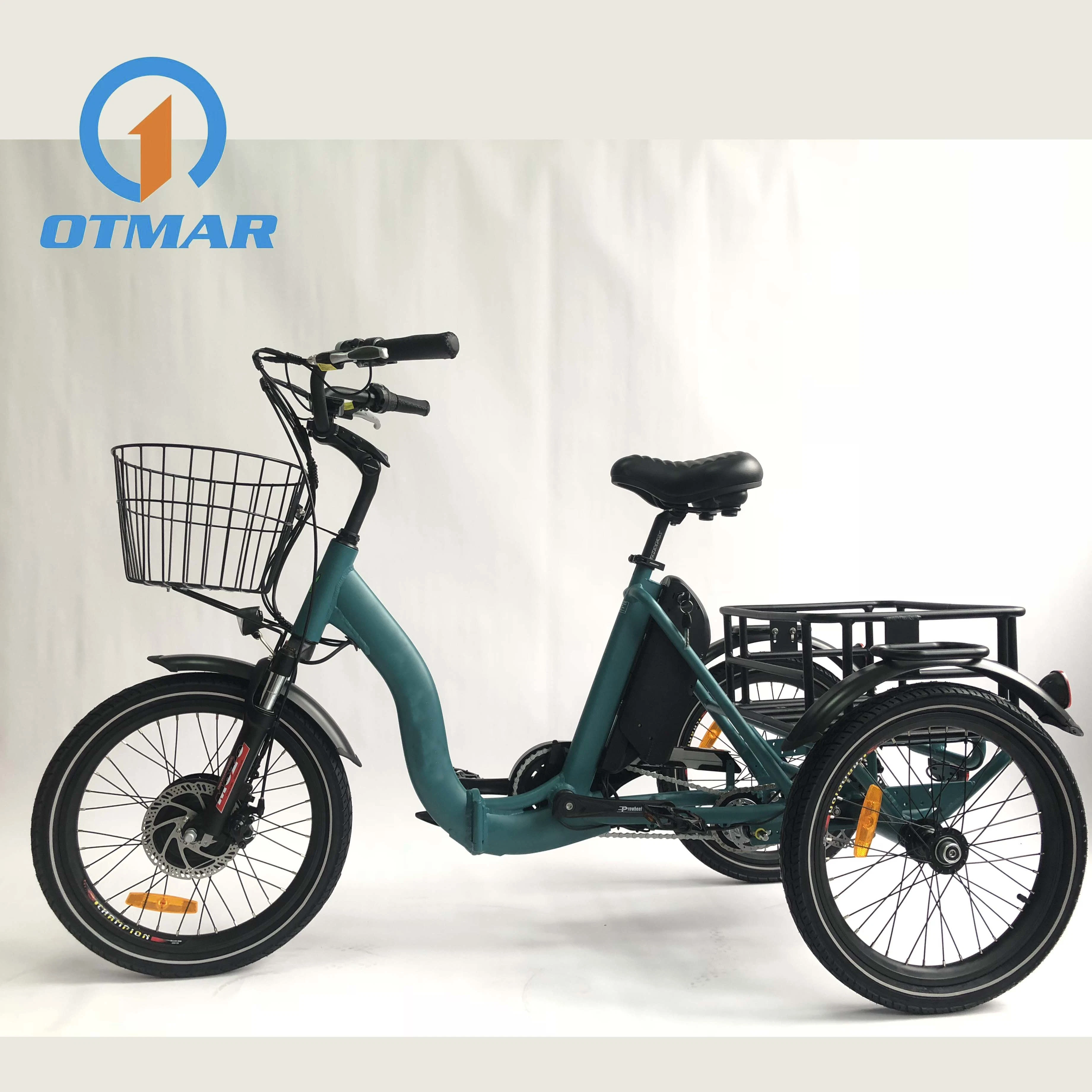 Hot Sale Ville Tricycle électrique pliable 3 roues vélo Cargo 36V/48V Tricycle électrique de la batterie au lithium adultes petites pneu de route E Trike