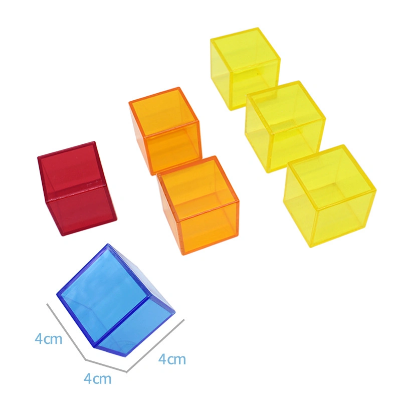 Children's Enlightenment Teaching Aids Transparent Color Square Building Blocks