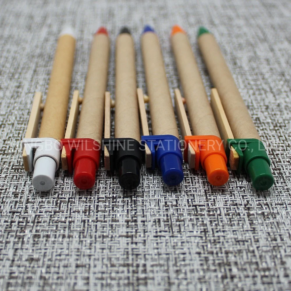 Paper Eco-Friendly Pen with Wooden Clip for Promotion