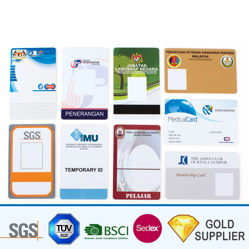 La estampación personalizada en blanco de alta calidad a todo color del logotipo de la Impresión de Tarjeta de Socio de plástico transparente de PVC para regalo de promoción de la tarjeta de identificación de la empresa