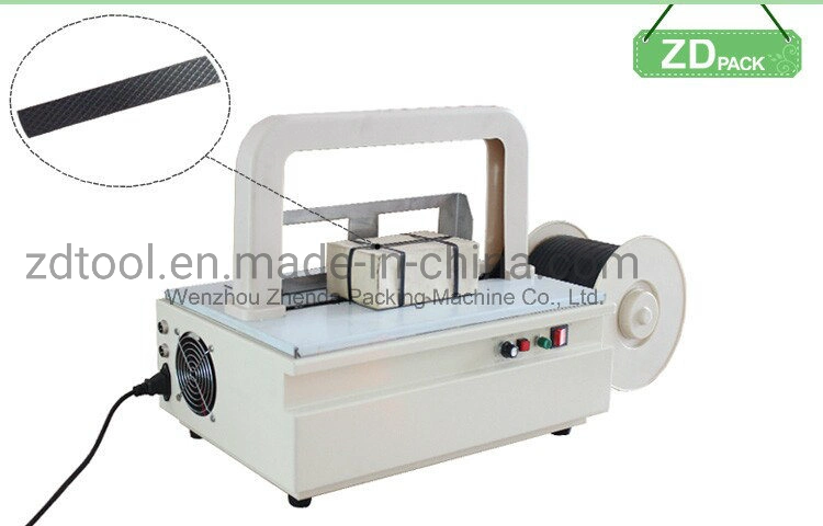 Mini Semi Automatic Desktop Banknote Tape Box Strapping Machine Price