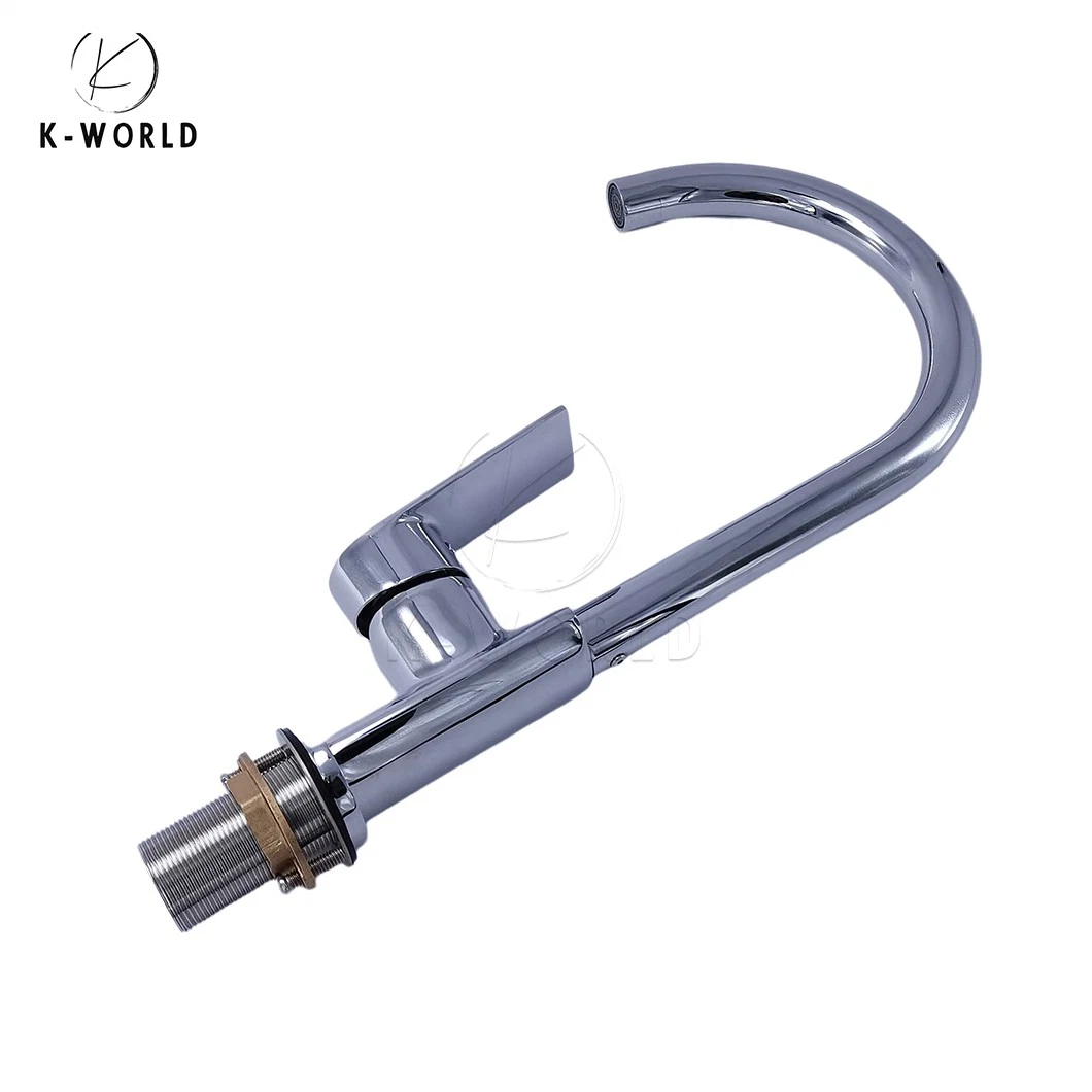 K-World Minimalism Chrome Kitchen Faucet Tap Manufacturers Wholesale/Supplier 5 Hole Kitchen Faucet China Safe and Reliable One Hole Wall Mounter Kitchen Faucet