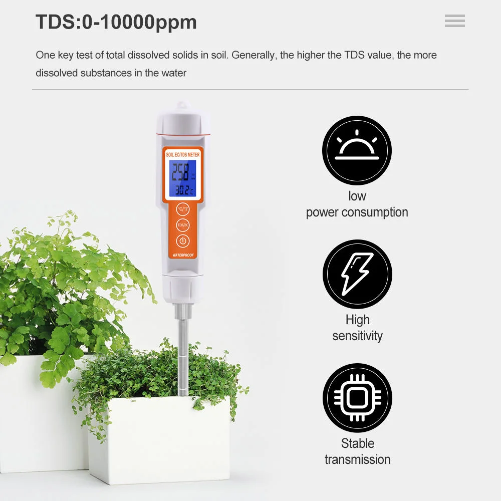 Профессиональный измеритель качества почвы TDS/EC/температурный измеритель качества почвы для растений Сельское хозяйство Сельское хозяйство Лесное хозяйство Хорокультура