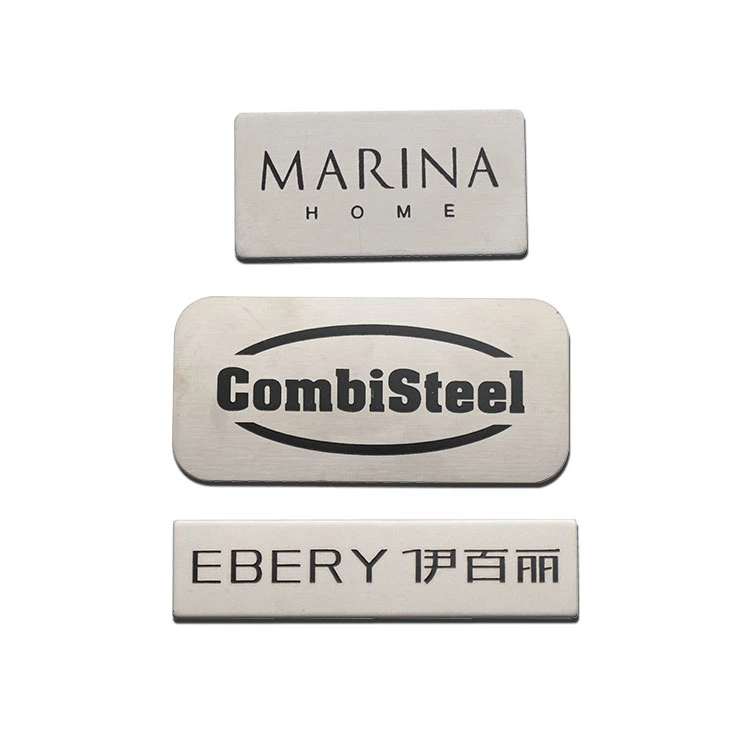 Stainless-Steel Tag Factory Custom Brand Logo Label Sign for Fashion Clothing Furniture Appliance Product Promotional Fob Coin Gift Car Badge Metal Art Craft