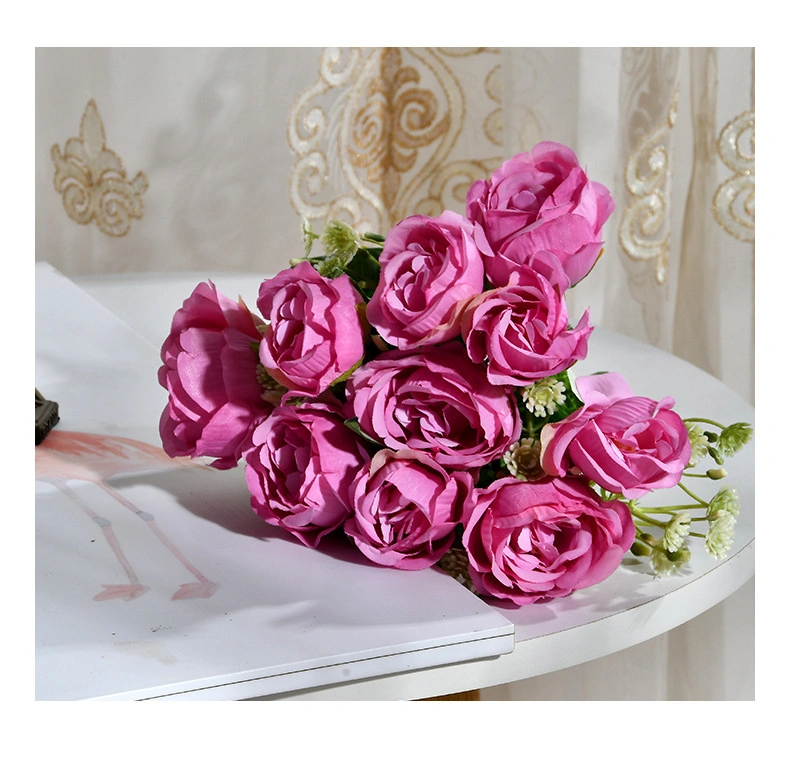 Real Touch Artificial Flower Wedding Party Decor Rose Silk Flowers for Home