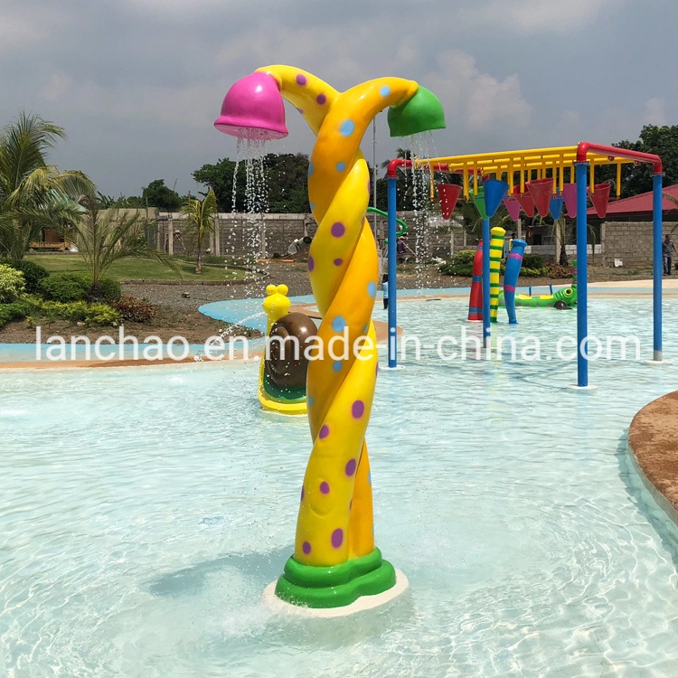 Amusement Park Playground with Fiberglass Spiral Straight Water Slide