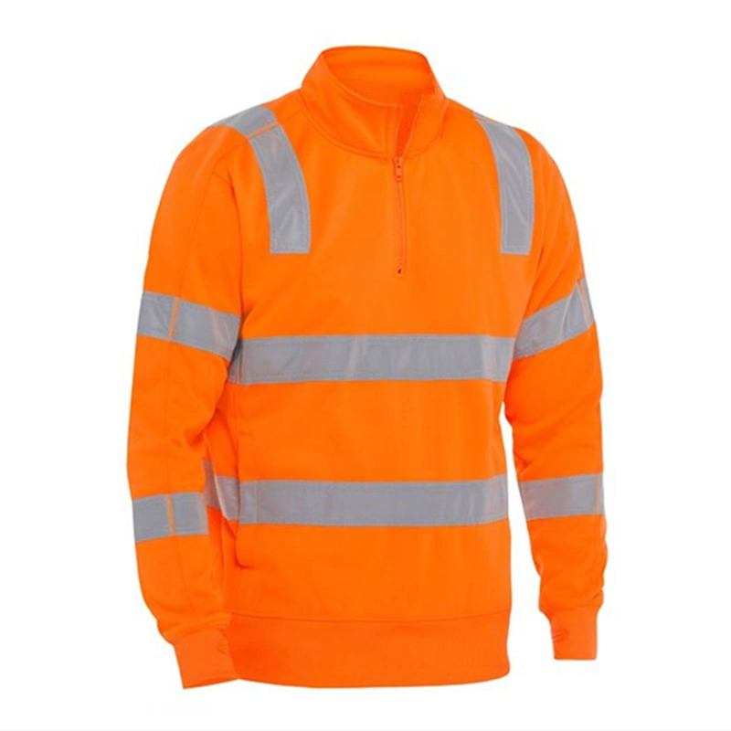 Safety Mining Thick Fleece 1/4 Zipper Pullover Sweatshirt with Reflective Tape