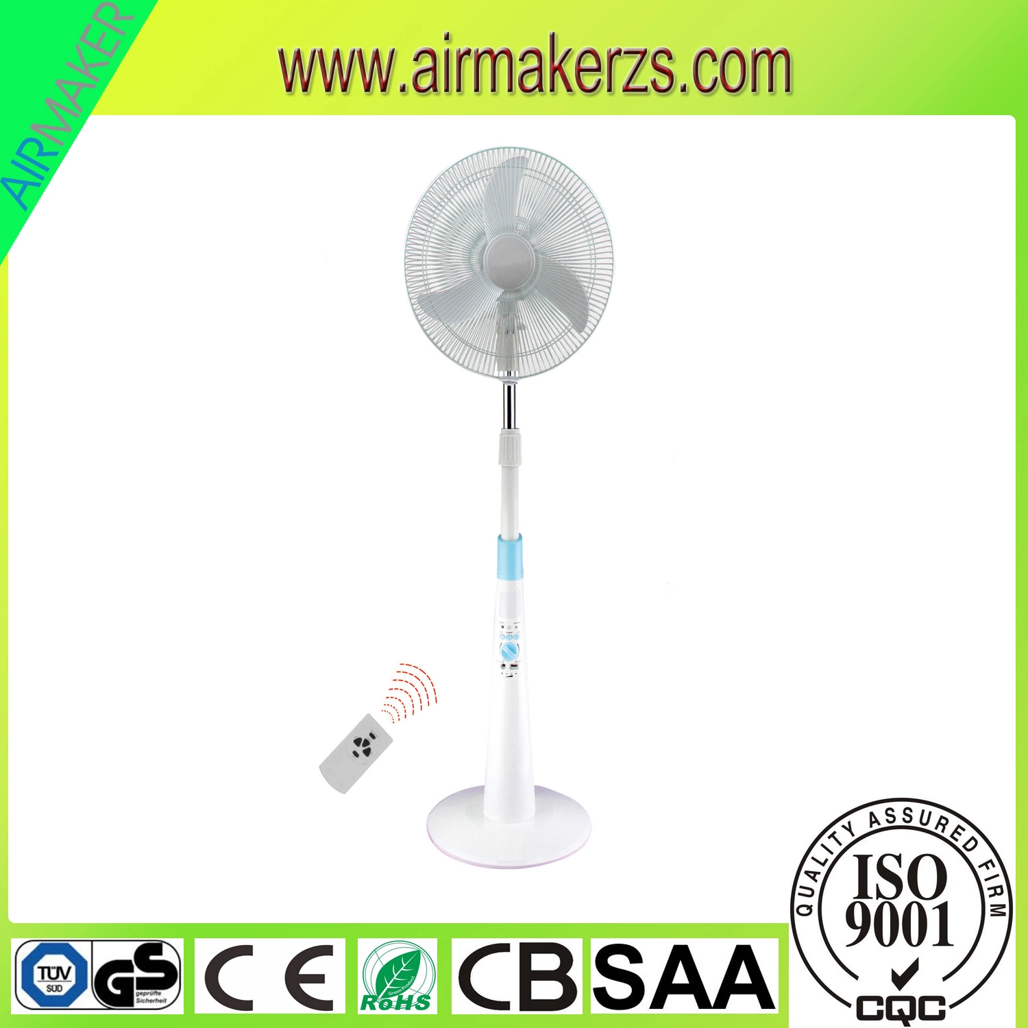 16" AC/DC Rechargeable Emergency Stand Fan with Remote Controller