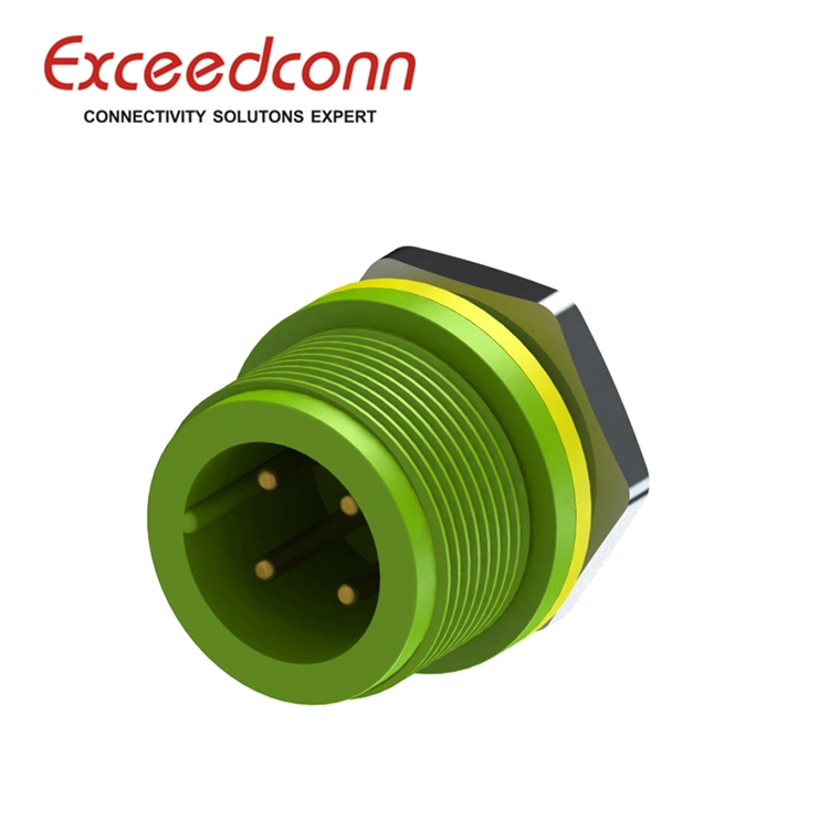 Ec04681 Exceedconn IP68 AC Outdoor Connector 4 Pins for Solar Inverter