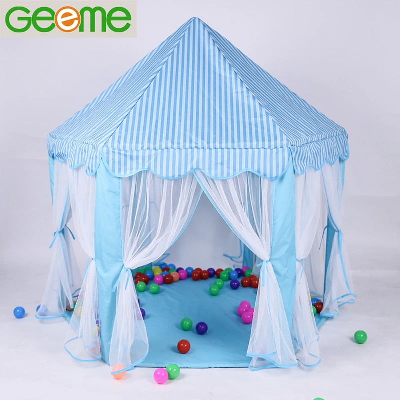 Pink Hexagonal Princess Children Play Tent with Star LED Lights