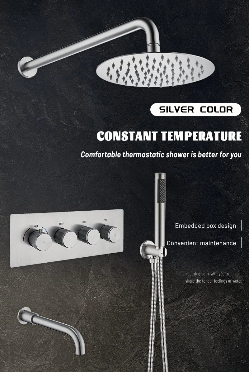 Modern Ceiling Mounted Trim Set Contemporary Concealed Thermostatic Shower System