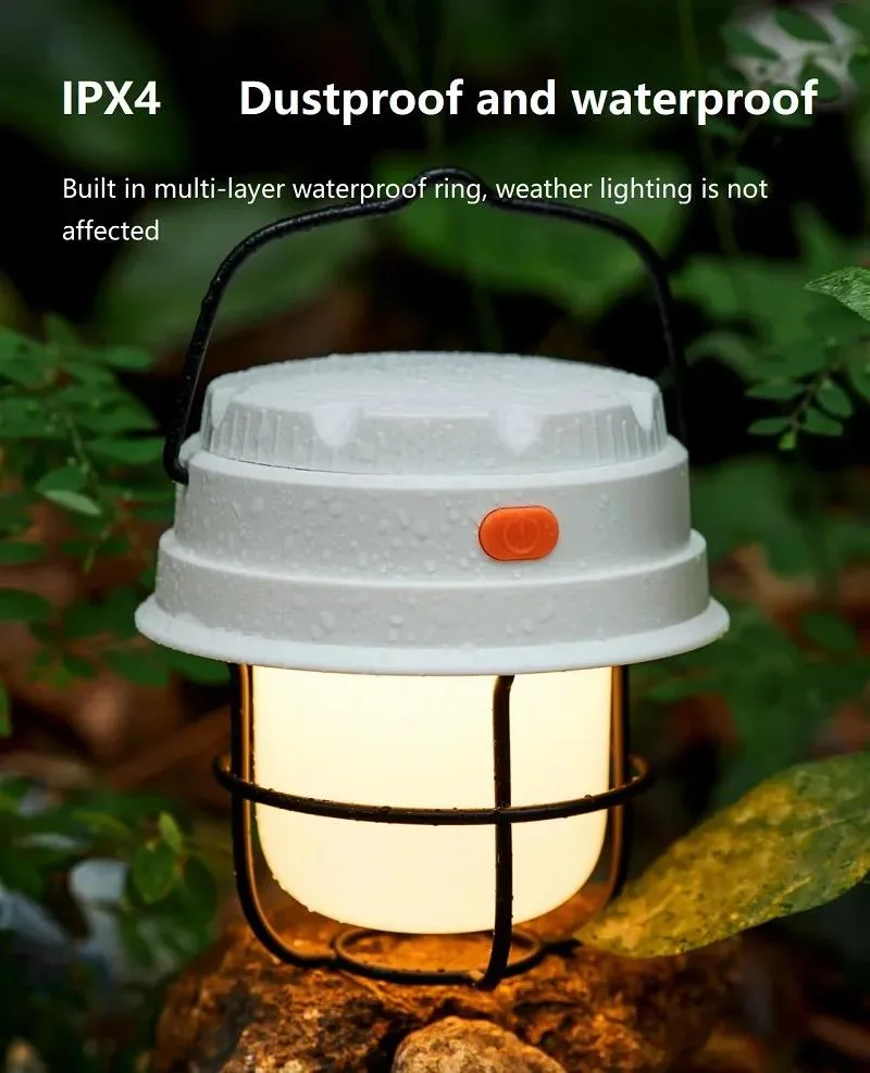 Nouvelle lampe murale portable 3*AAA Dry Battery LED Vintage Lanterne lumières tente suspendue extérieure lampe de camping rétro