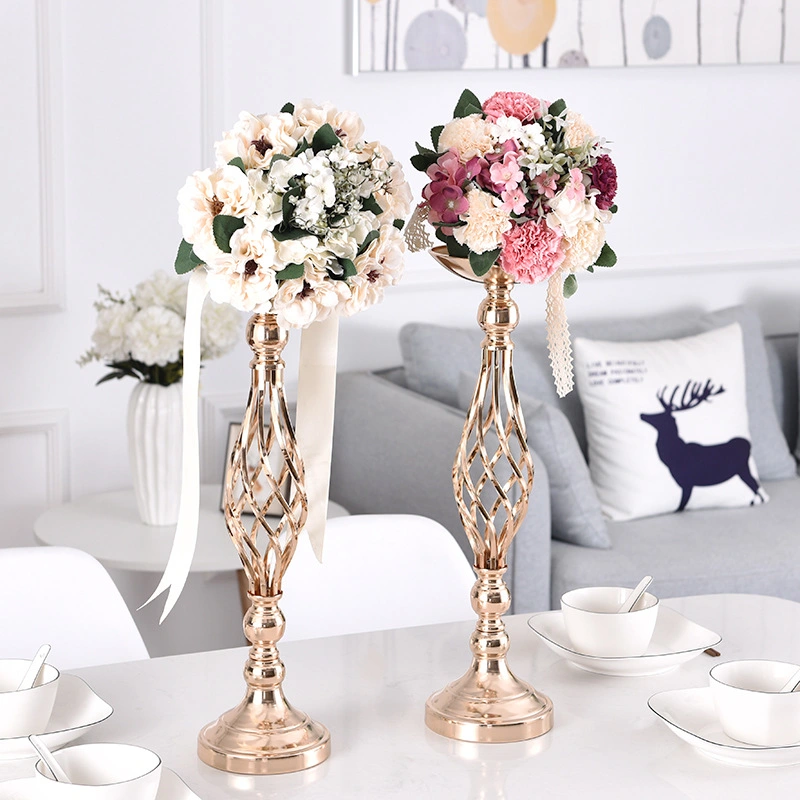 Flower Vase Hotel Decoration Hollow Twist Candlesticks Wedding Road Lead