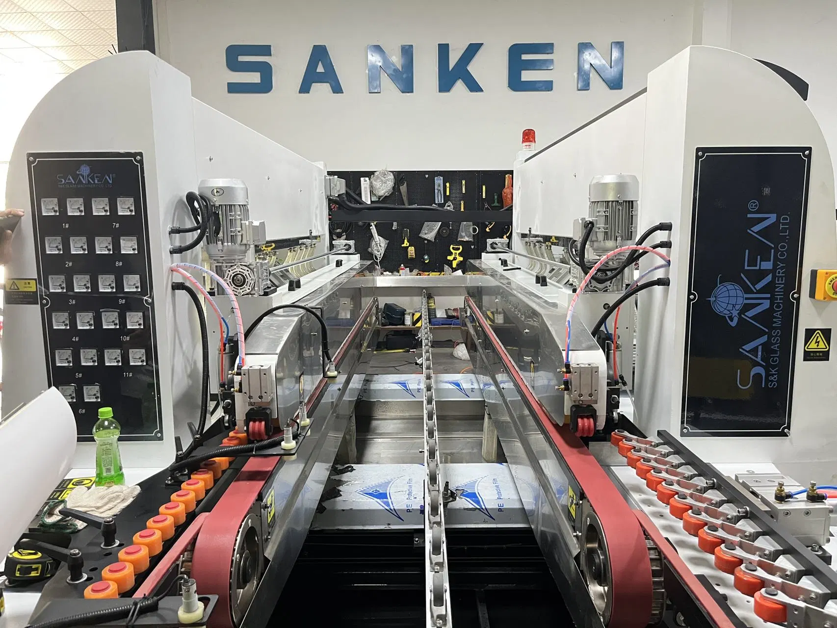 Sanken Glass Posicionamiento apertura cierre automático pulido doble de vidrio Línea de producción