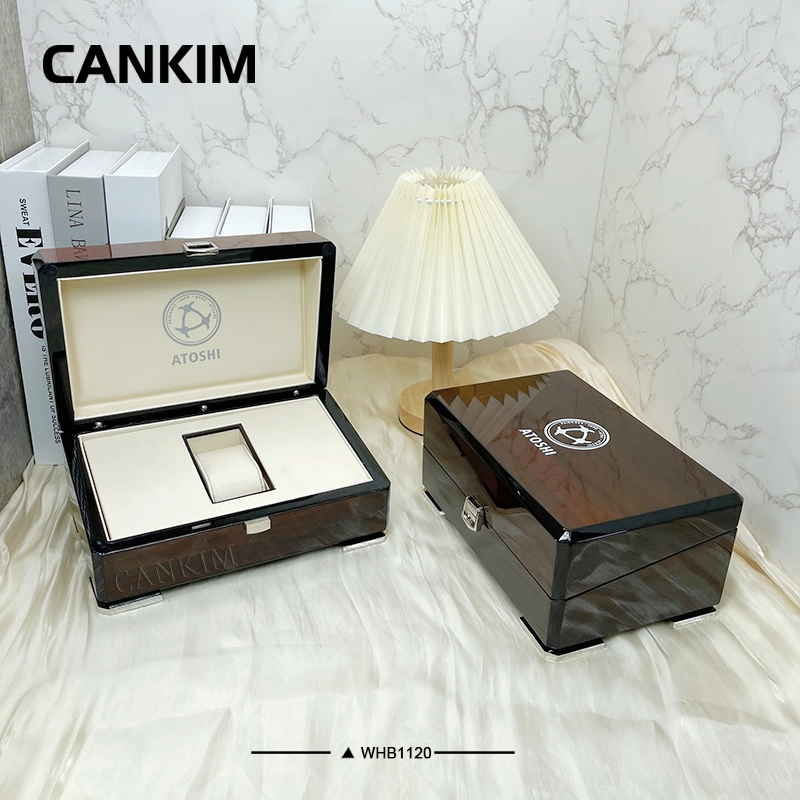 China Wholesale Stock Wooden Shiny Lacquer Watch Packaging Box Watch Case Box Watch Box