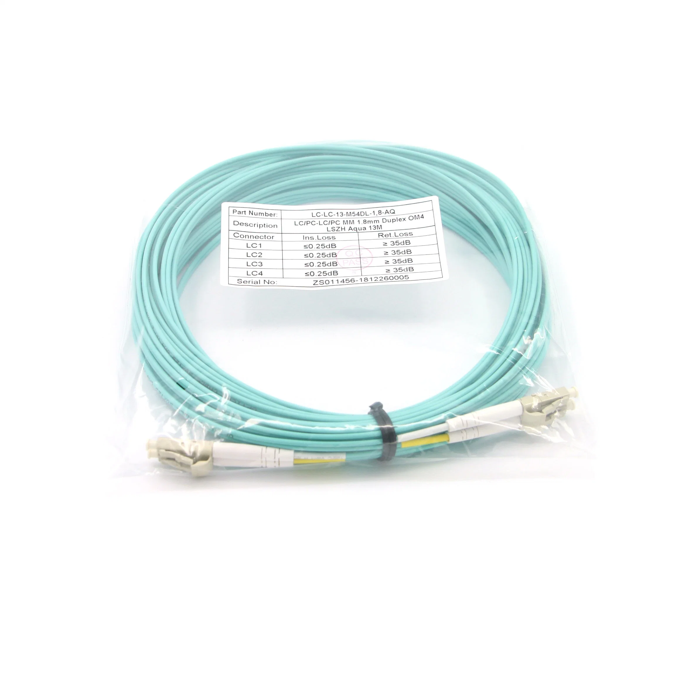 LC-LC Om3 Duplex 1.8mm Fiber Optics Patch Cord with 13 Meters