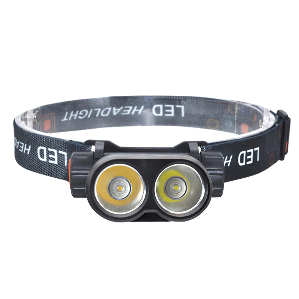 Double LED Headlamp Portable Head Lamp USB Charging Builit-in Battery Magnet Headlight