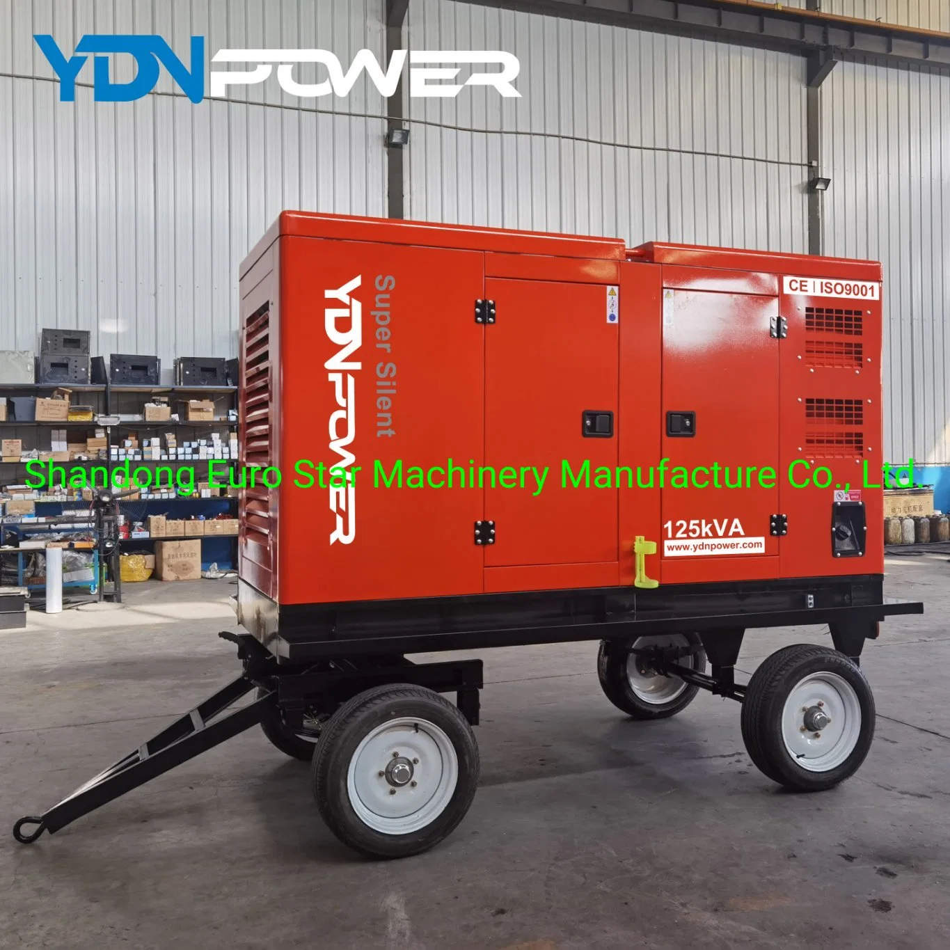 Mobile Power Unit 100 kVA Diesel Generator with Sound Proof and Movable Tank