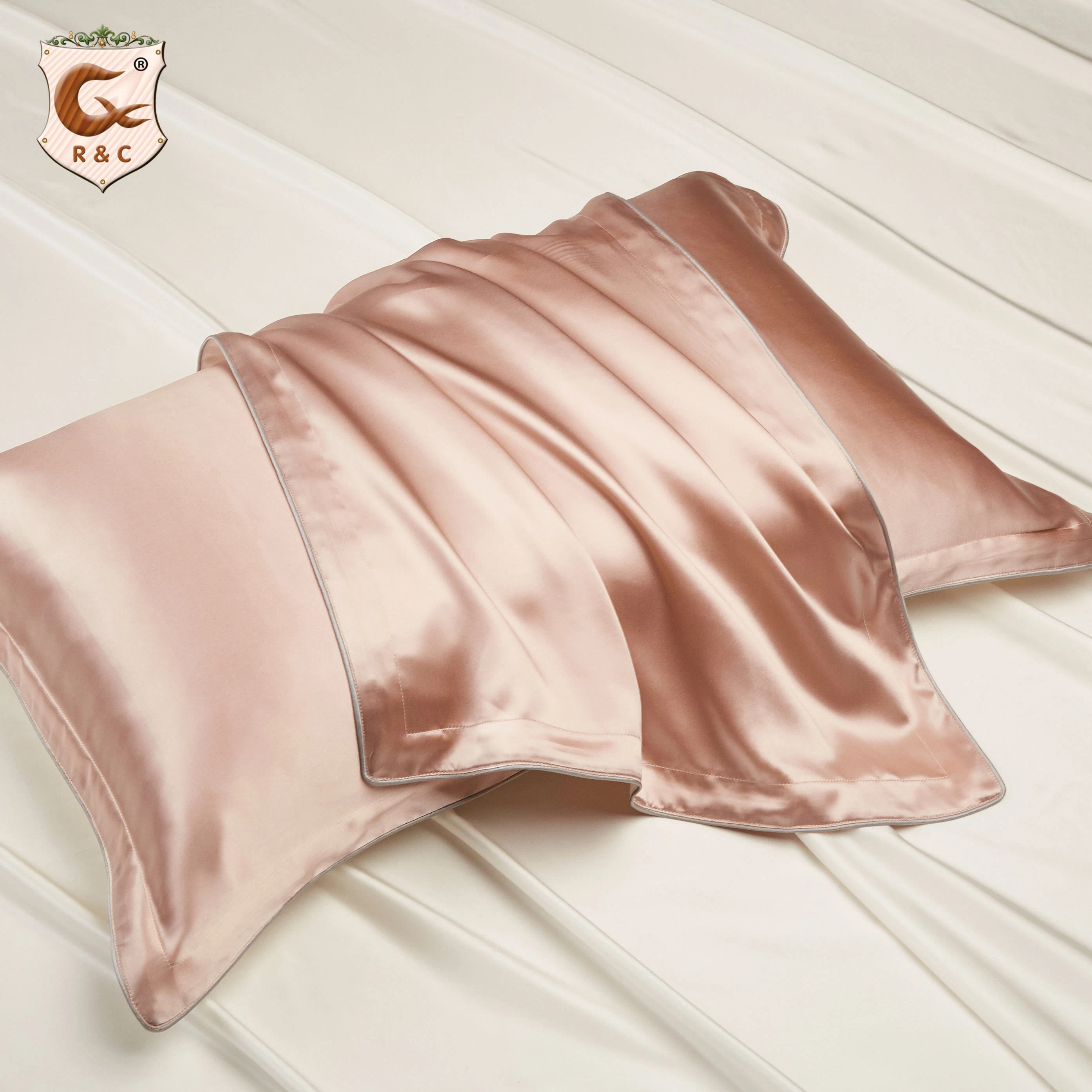 Solid Color Ice Silk Pillow Towel Simulation Silk Pillow Case Set