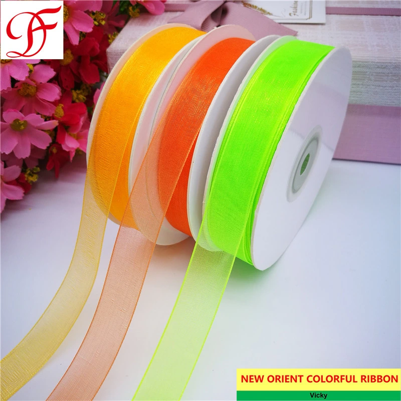 Woven Edge Organza Sheer Ribbon Organza Band Grosgrain Satin Double/Single Face Taffeta Metallic Ribbon Gift Ribbon for Decoration/Bow/Wrapping